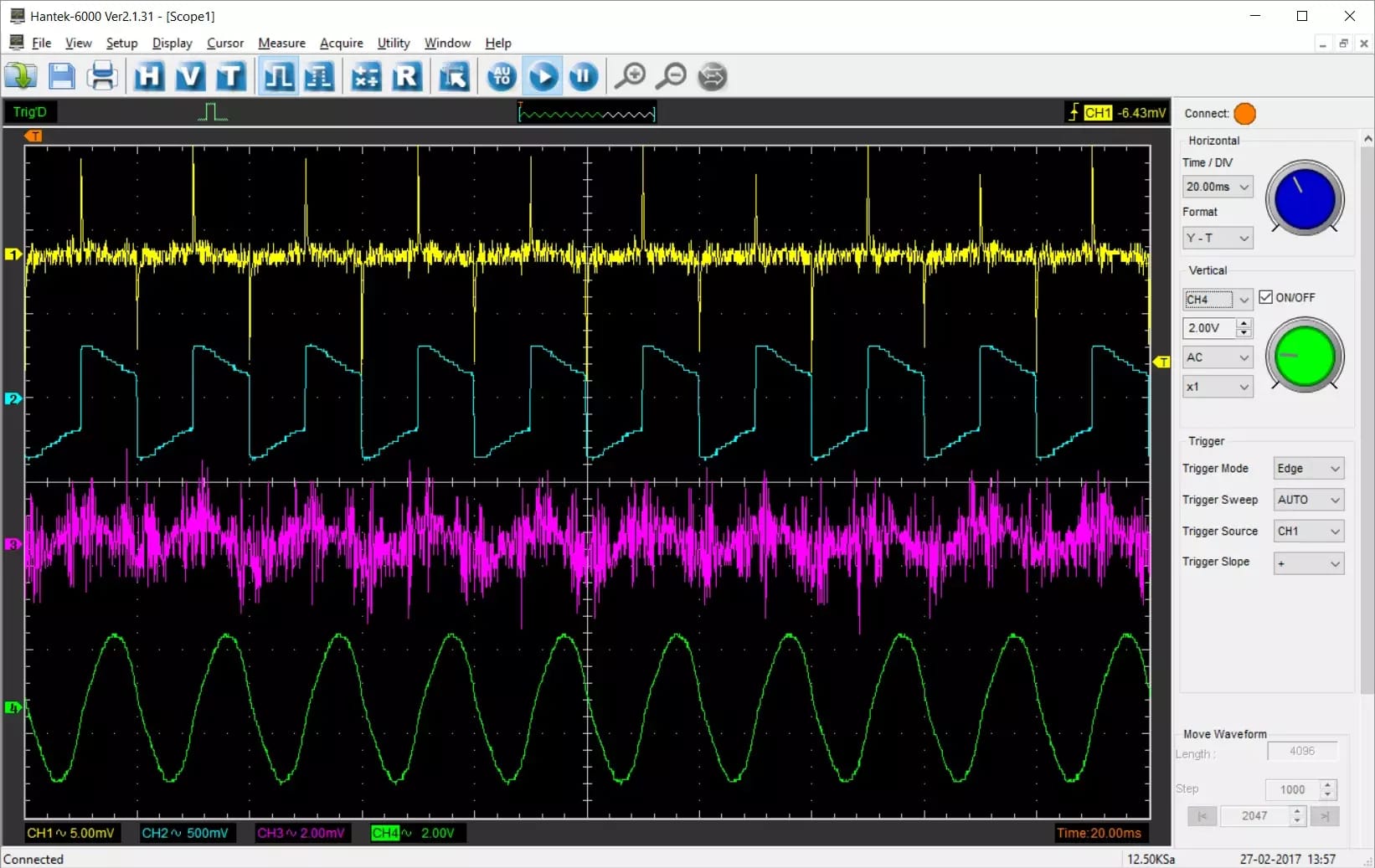 Hantek 6254BC Oscilloscope USB 4CH 1GS/s 250Mhz – 2